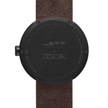 Ladda upp bild till gallerivisning, Leff Tube Watch D42 Black, brown leather strap
