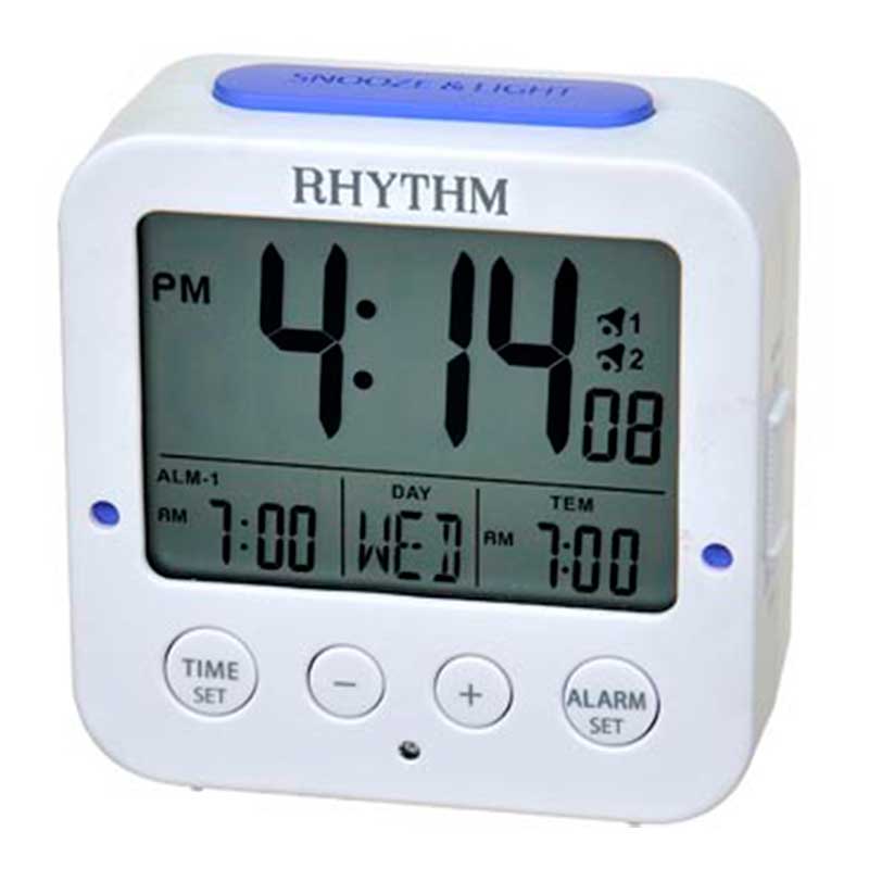 Rhythm LCD Väckarur 2 alarm/snz/belysn/ljussensor