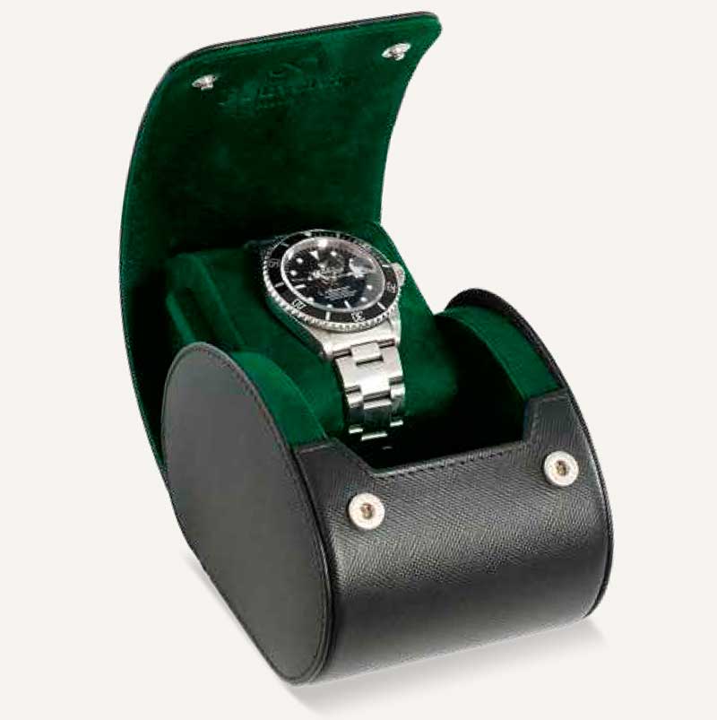Bouveret Roll 1 watches, Black Saffiano cowhide