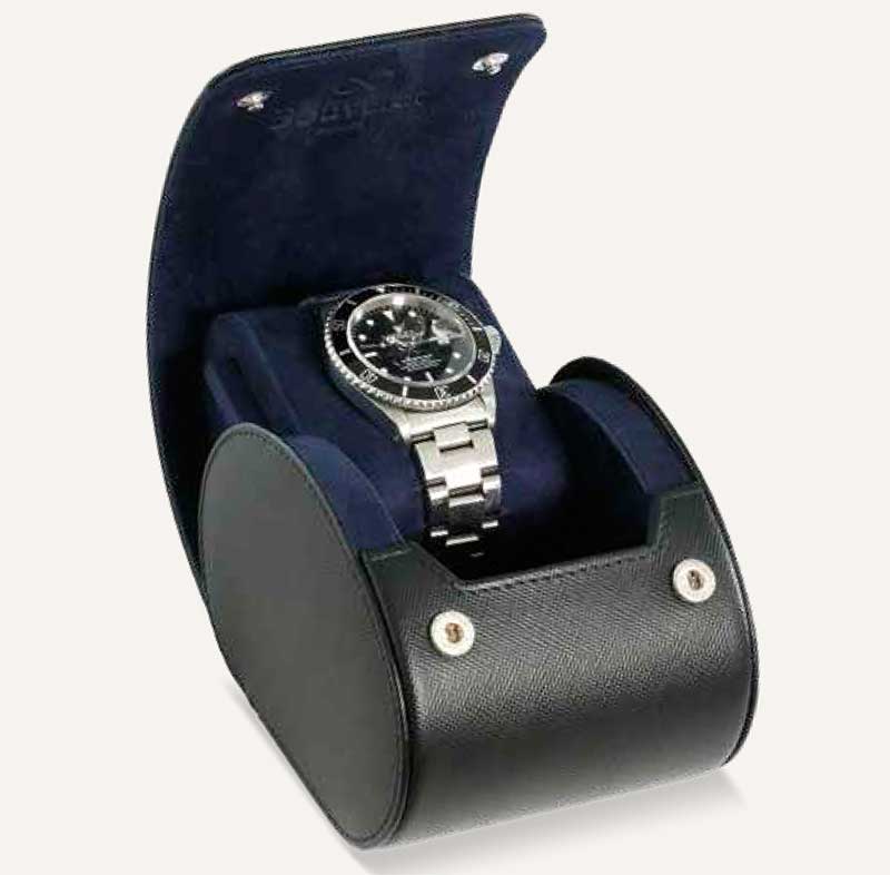 Bouveret Roll 1 watches, Black Saffiano cowhide