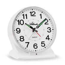 Ladda upp bild till gallerivisning, Väckarur quartz svepande vit/snz/sensorbelysn
