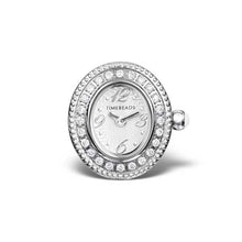 Ladda upp bild till gallerivisning, TB Large Oval, stones on bezel, white dial, screw
