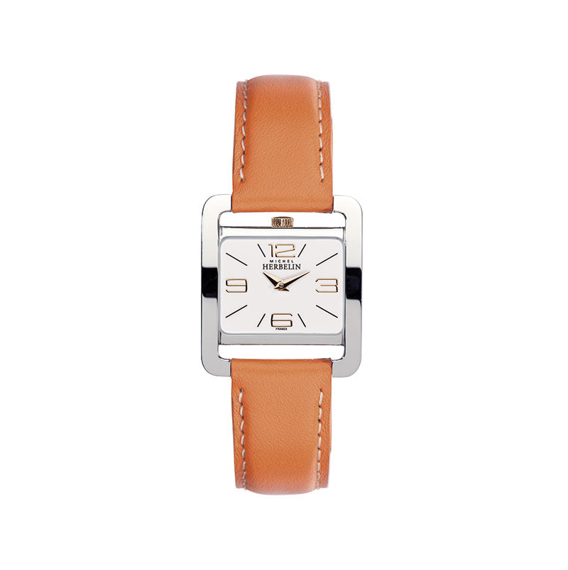 M Herbelin Ladies 5th AVENUE Acier/Orange strap