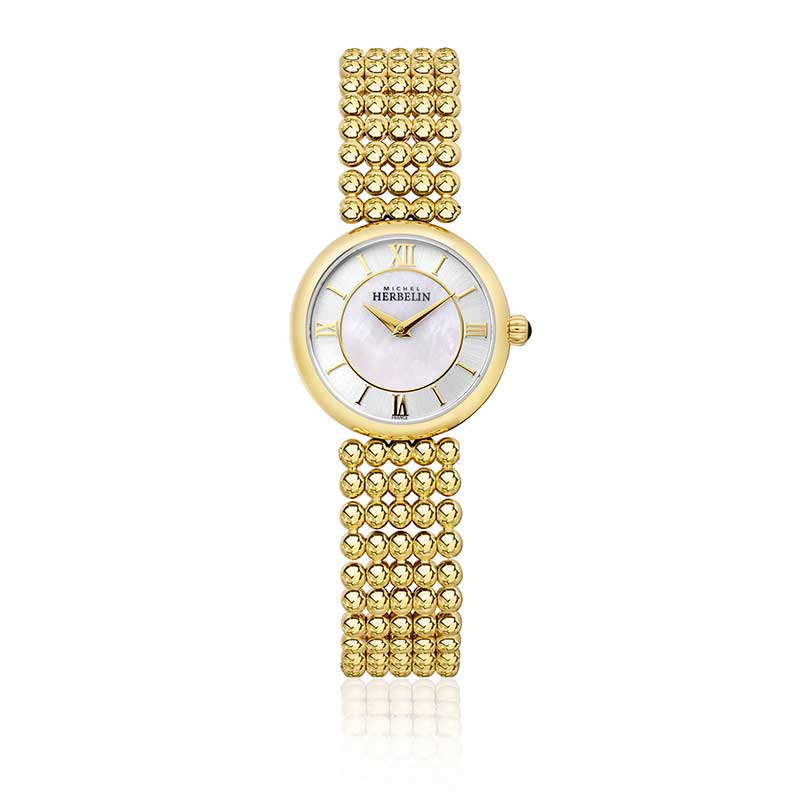 M Herbelin Ladies Perles Ronde Ø27 PVD Gold