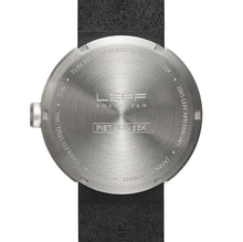 Ladda upp bild till gallerivisning, Leff Tube Watch D42 Steel, black leather strap
