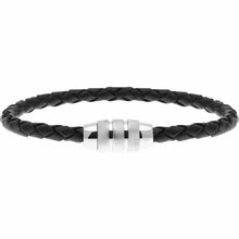 Ladda upp bild till gallerivisning, BRACELET LOCKER SS/LEATHER BLACK
