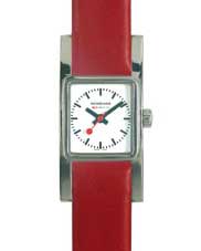 Mondaine Patio SBB w/red leatherstrap